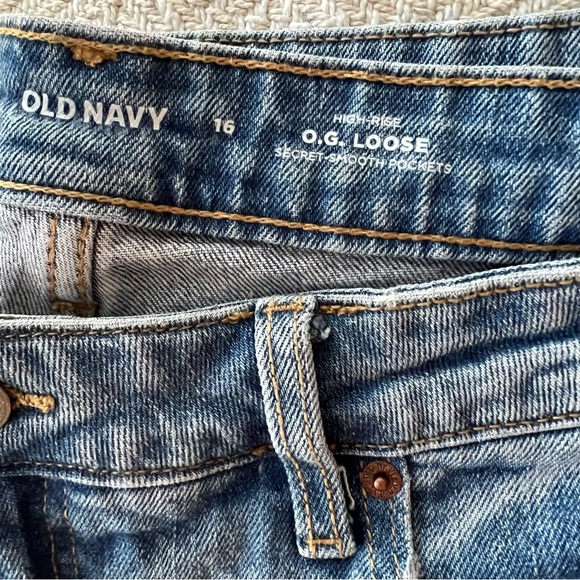 Old Navy High-Waisted OG Straight Loose Ripped Jeans Size 16 - Picture 12 of 12